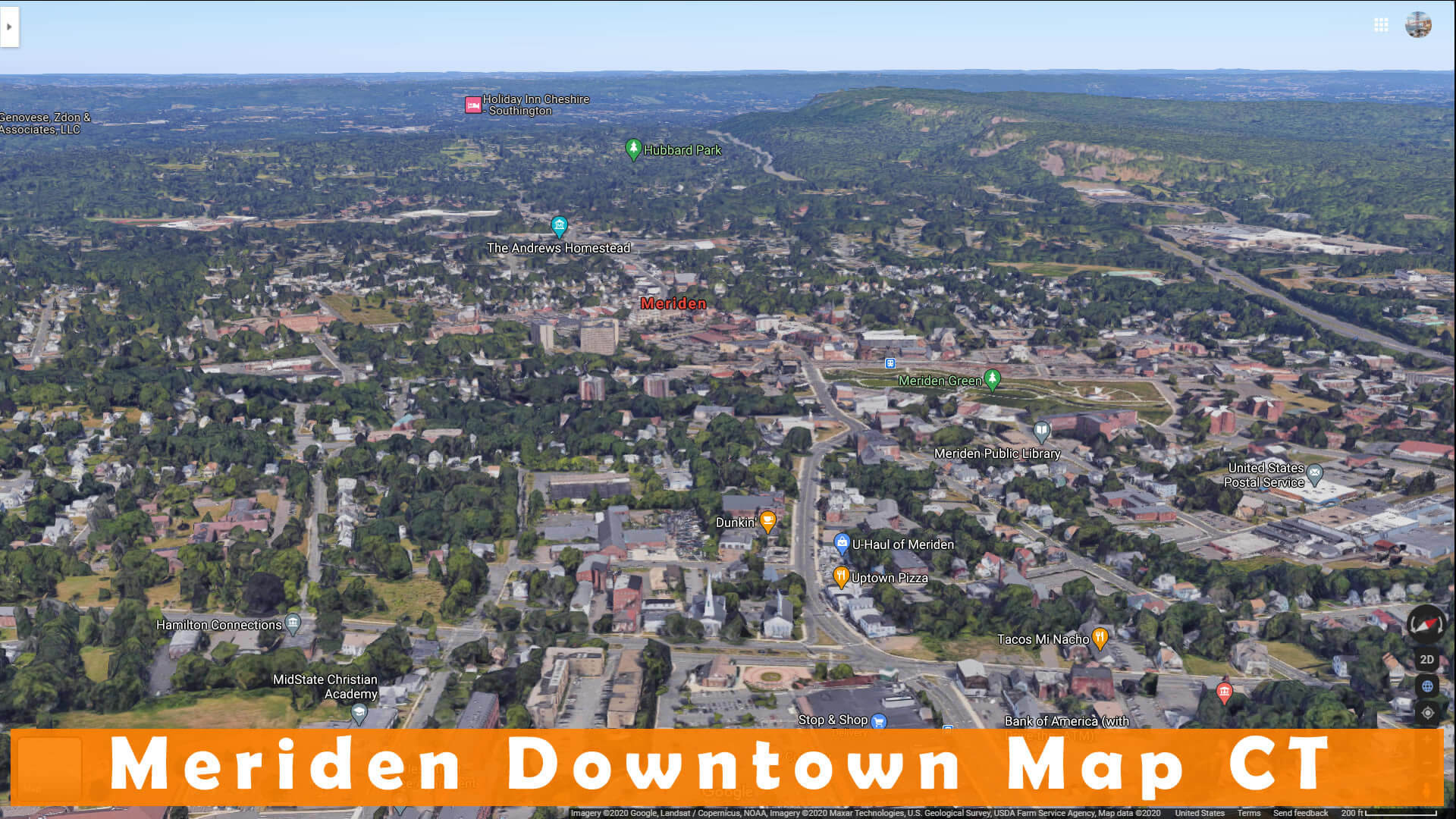 Meriden Centre Ville Carte CT